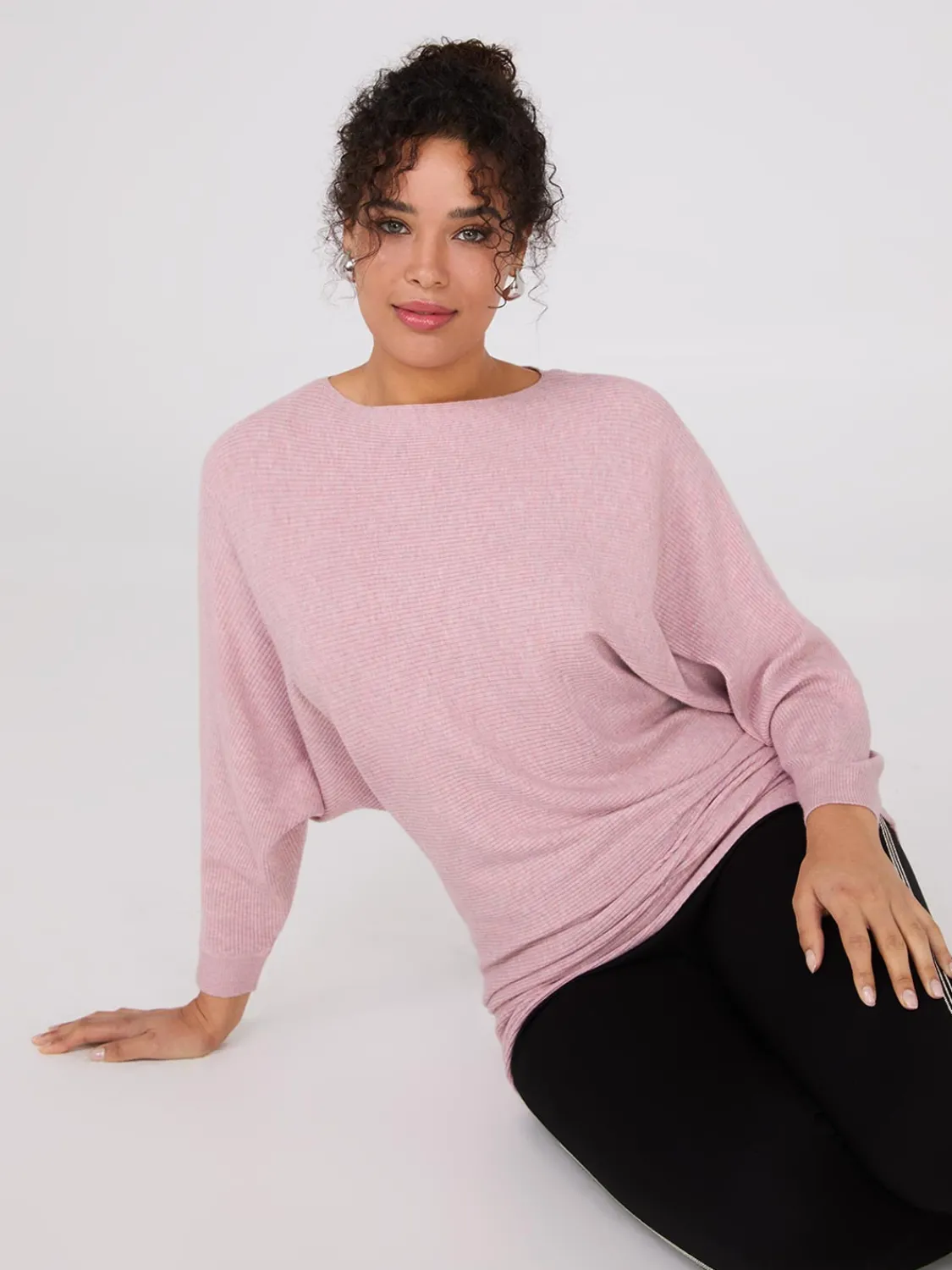 Suzy Shier Long Sleeve|Sweaters & Cardigans>3/4 Dolman Sleeve Ottoman Stitch Sweater