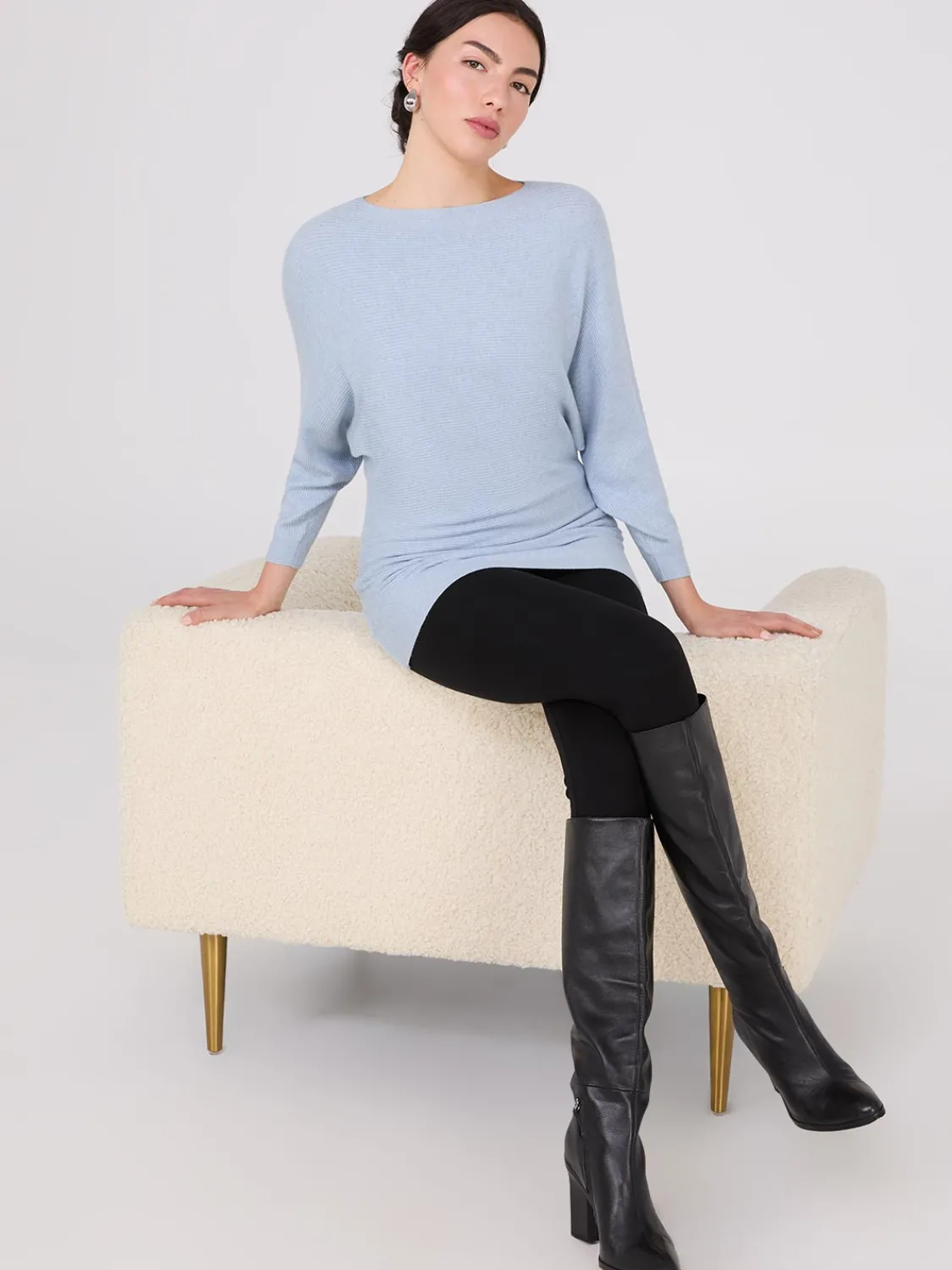 Suzy Shier Long Sleeve|Sweaters & Cardigans>3/4 Dolman Sleeve Ottoman Stitch Sweater