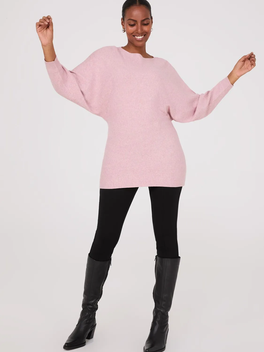 Suzy Shier Long Sleeve|Sweaters & Cardigans>3/4 Dolman Sleeve Ottoman Stitch Sweater
