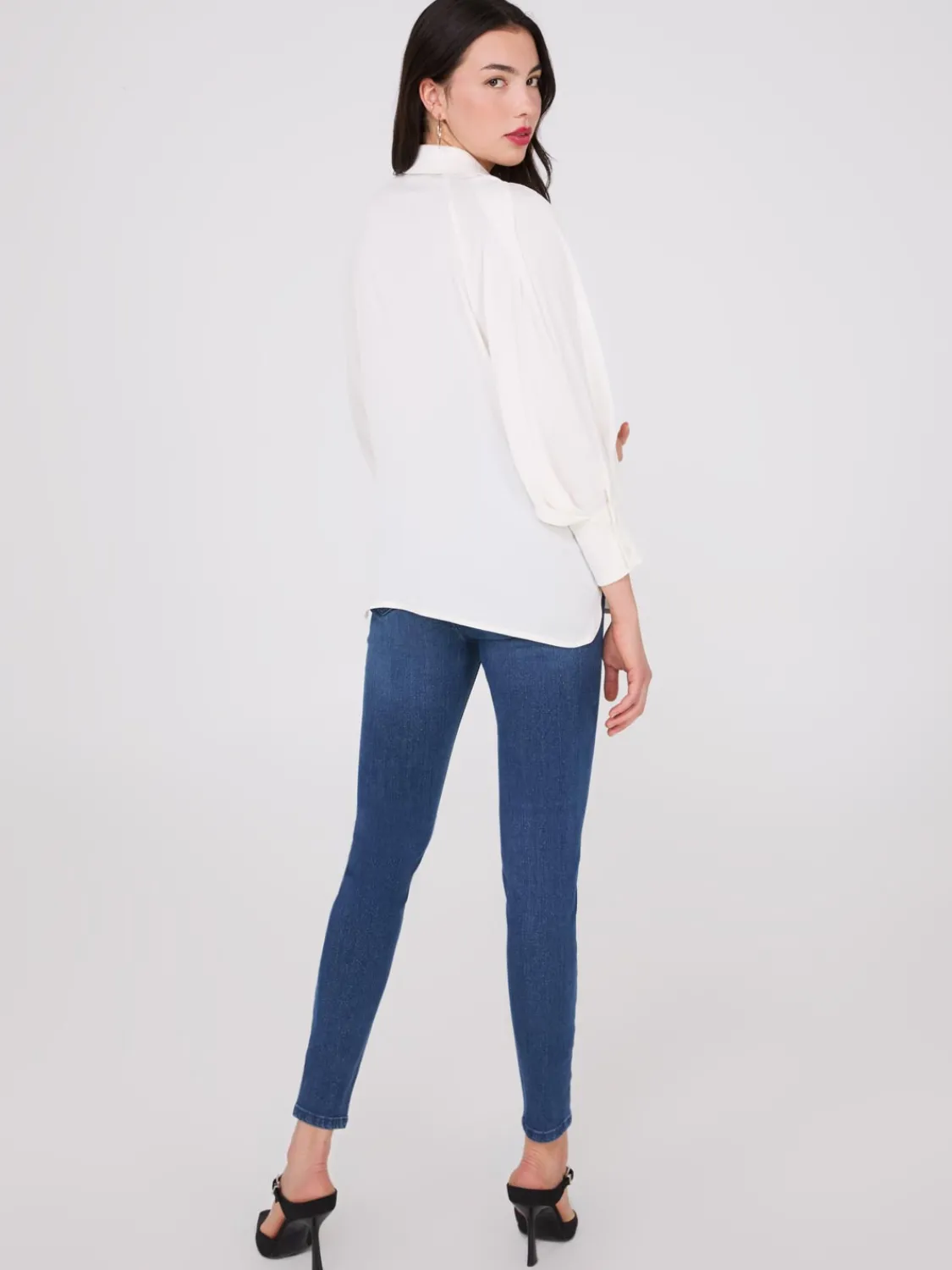Suzy Shier Tops|Long Sleeve>3/4 Dolman Sleeve Textured Blouse