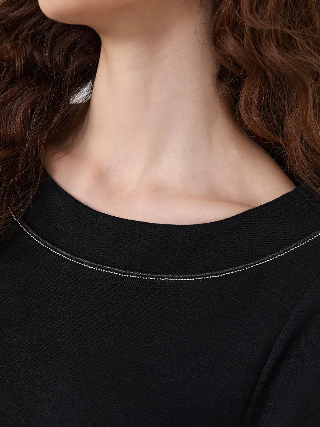 Suzy Shier Long Sleeve>3/4 Sleeve Boat Neck Top