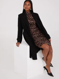 Suzy Shier Mini|Party Dresses>Animal Print Mock Neck Mesh Dress