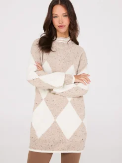 Suzy Shier Long Sleeve|Sweaters & Cardigans>Argyle Mock Neck Sweater