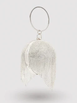 Suzy Shier Handbags By Le Château>Ball Shaped Bag With Jewelled Fringe