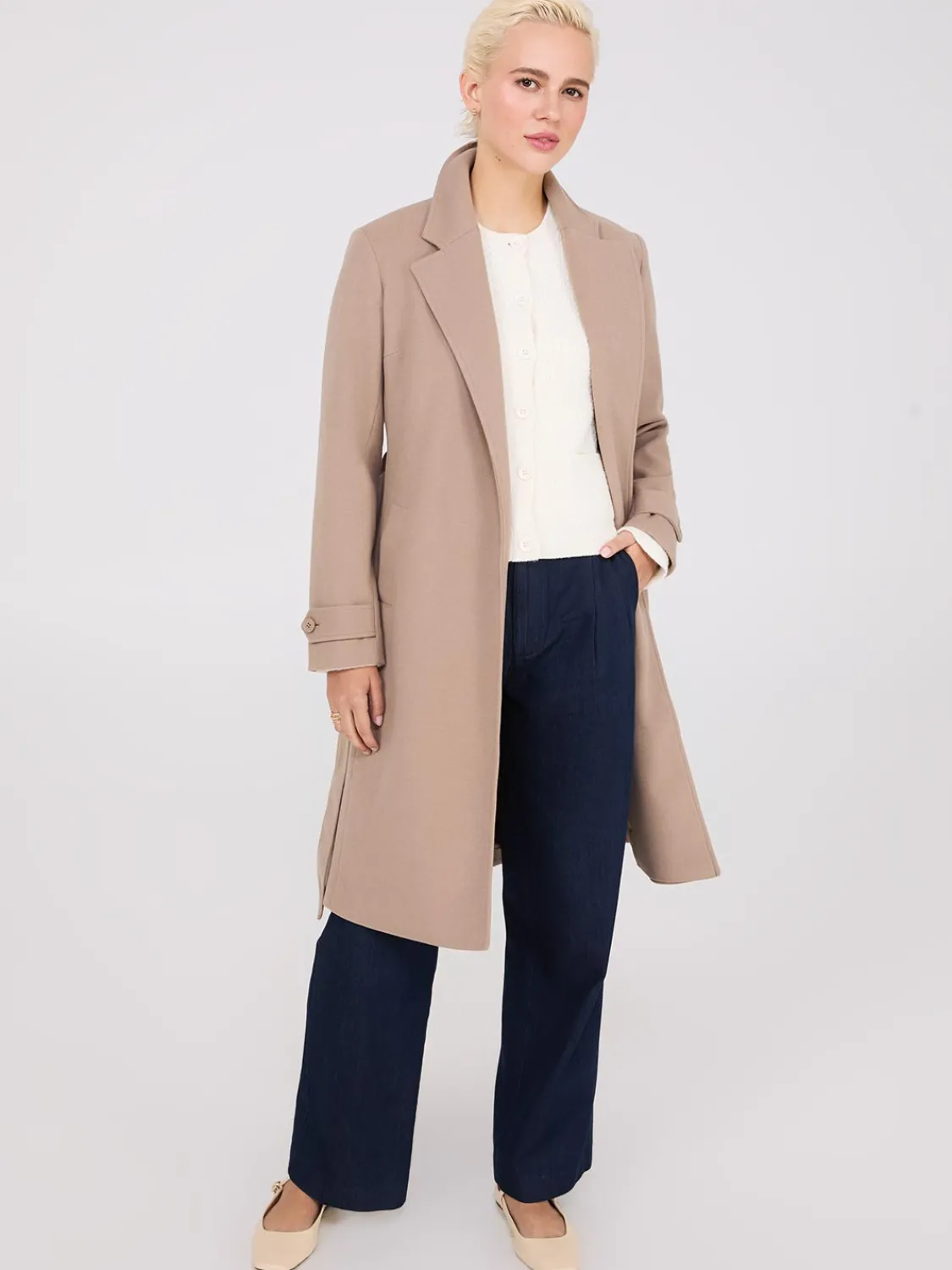 Suzy Shier Long Sleeve|Sweaters & Cardigans>Basketweave Button-Front Cardigan