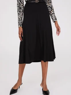 Suzy Shier Bottoms|Skirts>Belted Panel Midi Skirt