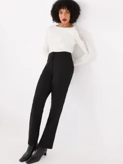 Suzy Shier Long Sleeve|Fashion Tops>Boat Neck Sweater With Embellished Sleeves