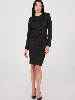 Suzy Shier Suiting|Bottoms>Bouclé Pencil Skirt
