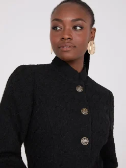 Suzy Shier Blazers & Vests>Boucle Blazer With Mandarin Collar