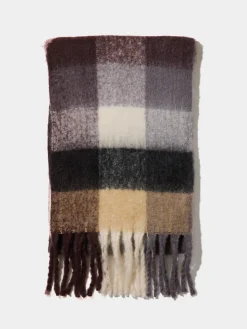 Suzy Shier Hats & Scarves & Gloves>Brushed Checkered Scarf