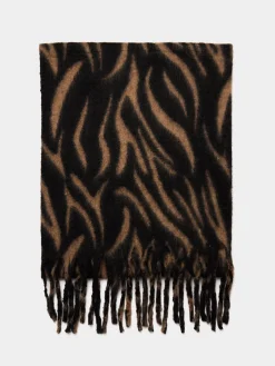 Suzy Shier Hats & Scarves & Gloves>Brushed Zebra Print Scarf