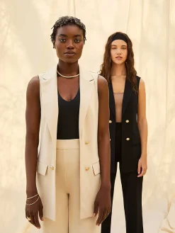 Suzy Shier Suiting|Blazers & Vests>4-Button Sleeveless Open Blazer