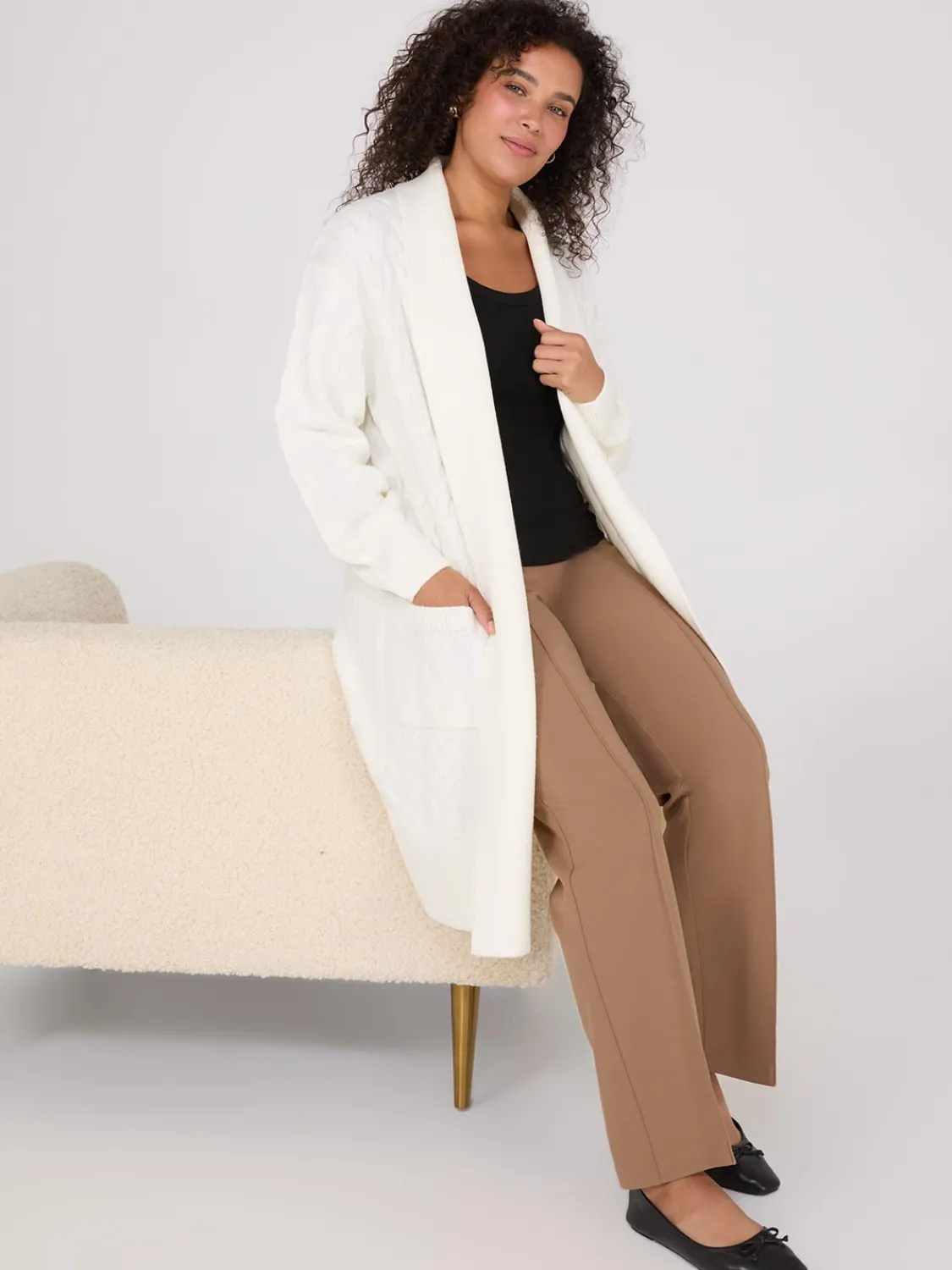 Suzy Shier Long Sleeve|Sweaters & Cardigans>Cable Knit Duster