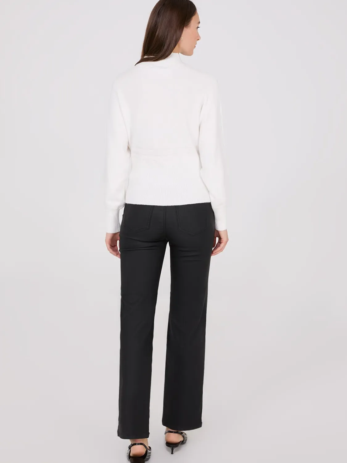 Suzy Shier Long Sleeve|Sweaters & Cardigans>Cable Knit Mock Neck Dolman Sleeve Sweater