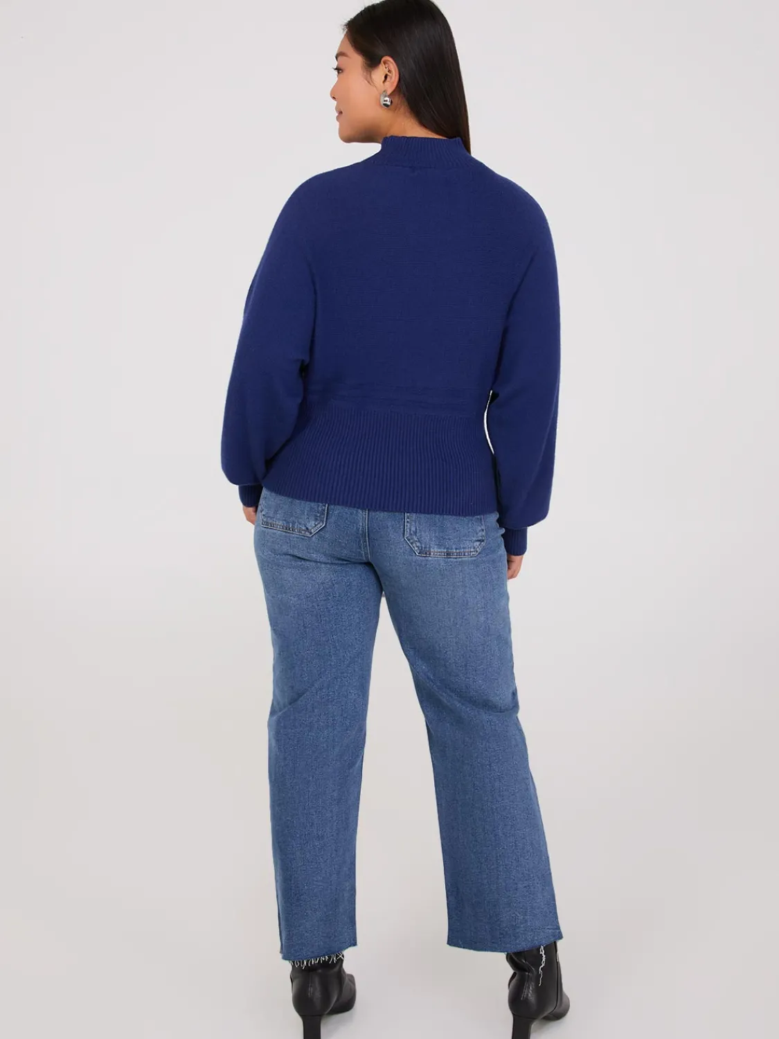 Suzy Shier Long Sleeve|Sweaters & Cardigans>Cable Knit Mock Neck Dolman Sleeve Sweater