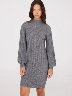 Suzy Shier Casual Dresses|Mini>Cable Knit Mock Neck Sweater Dress