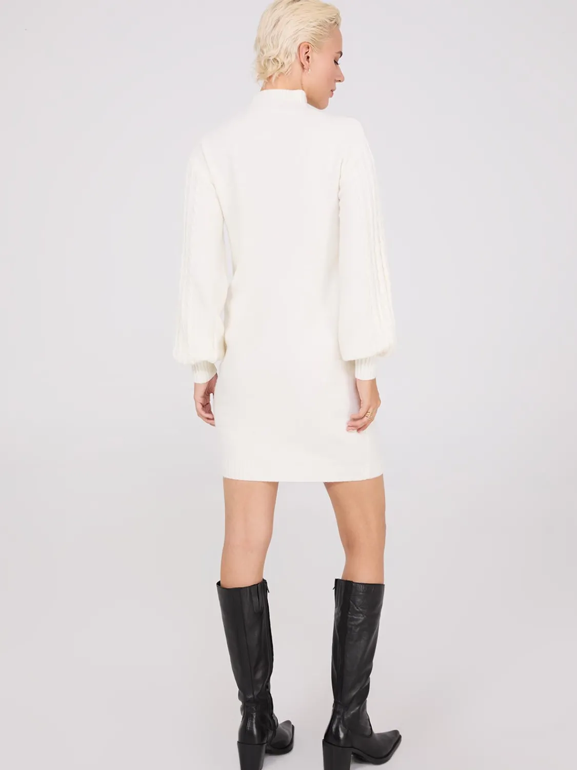 Suzy Shier Casual Dresses|Mini>Cable Knit Mock Neck Sweater Dress