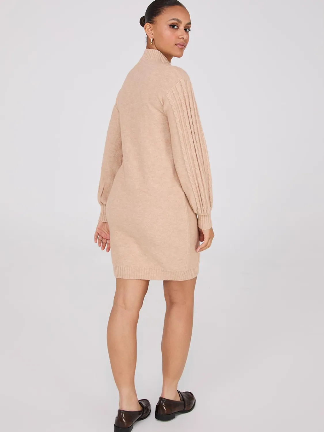 Suzy Shier Casual Dresses|Mini>Cable Knit Mock Neck Sweater Dress