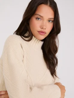 Suzy Shier Long Sleeve|Sweaters & Cardigans>Cable Knit Mock Neck Sweater