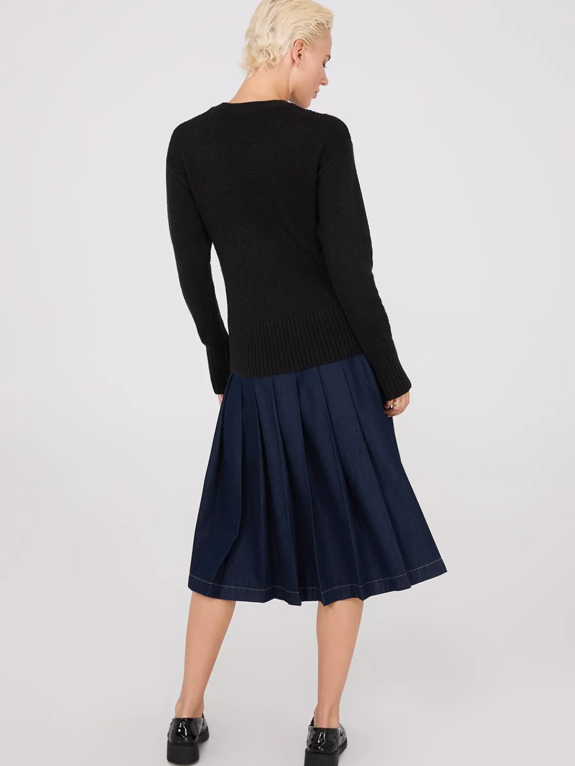 Suzy Shier Long Sleeve|Sweaters & Cardigans>Cable Knit Pointelle Sweater