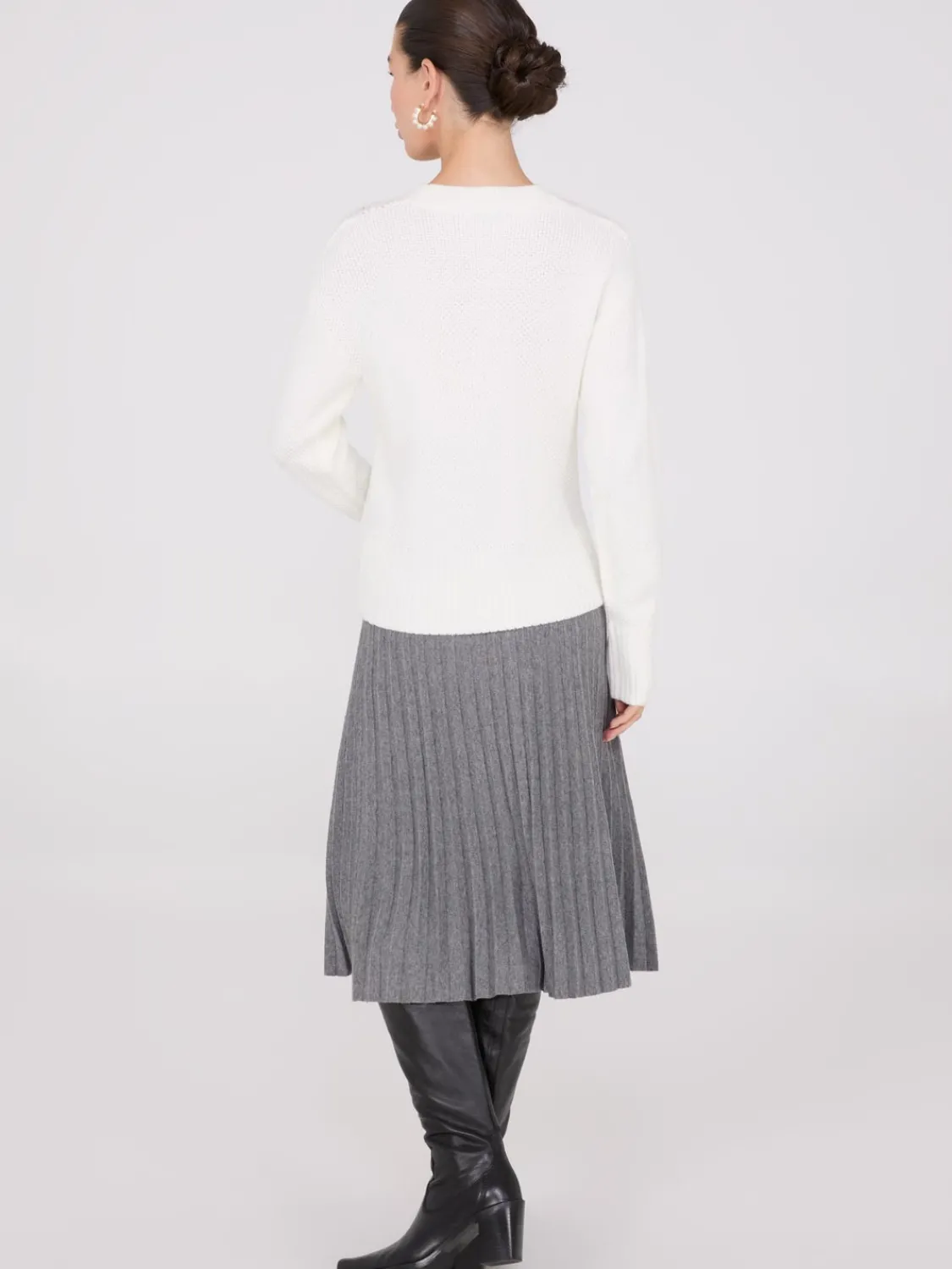 Suzy Shier Long Sleeve|Sweaters & Cardigans>Cable Knit Pointelle Sweater