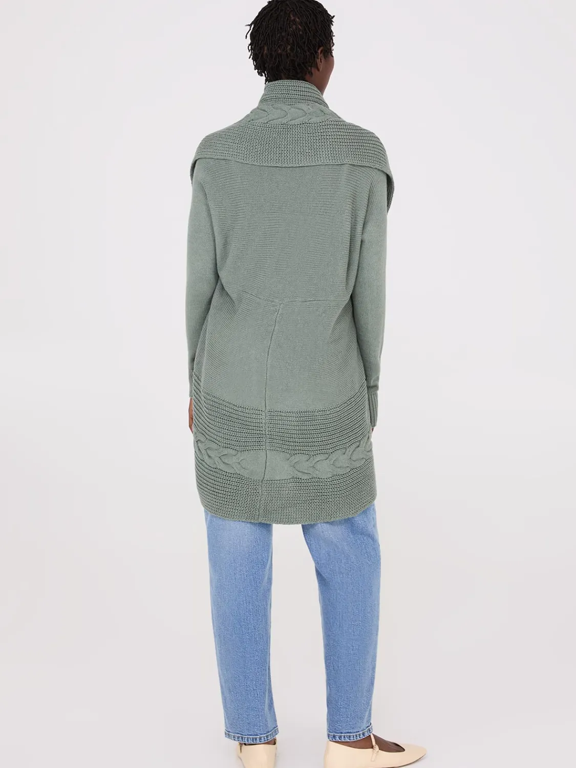 Suzy Shier Long Sleeve|Sweaters & Cardigans>Cable Knit Shawl Cocoon Cardigan