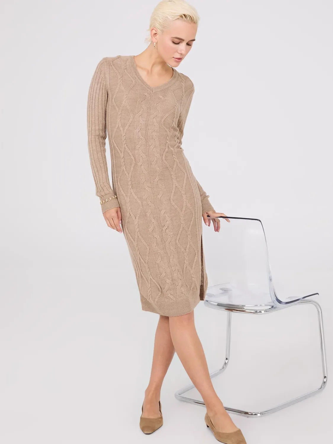 Suzy Shier Casual Dresses|Midi & Maxi>Cable Knit Sweater Dress