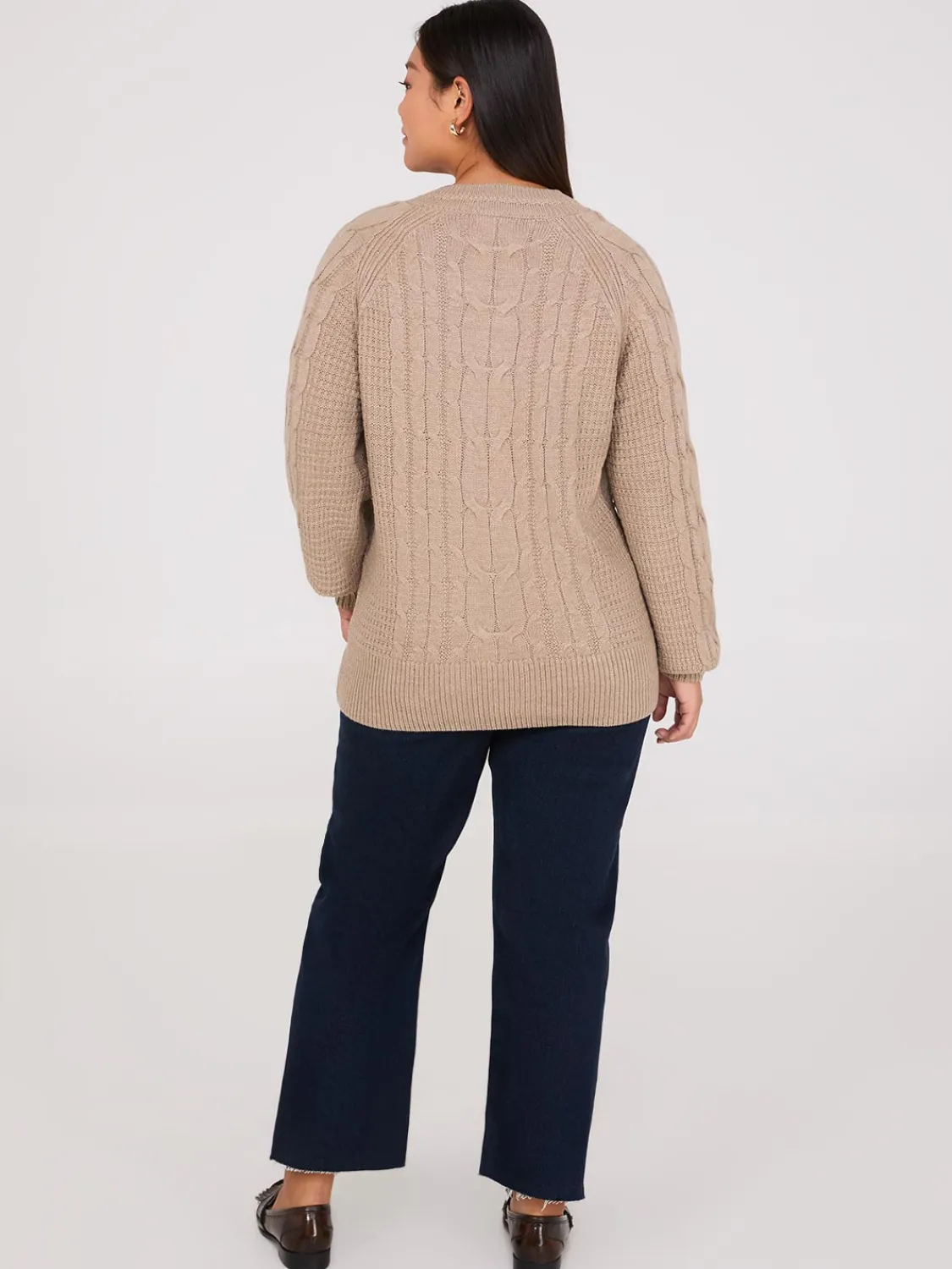 Suzy Shier Long Sleeve|Sweaters & Cardigans>Cable Knit V-Neck Sweater
