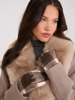 Suzy Shier Hats & Scarves & Gloves>Check Gloves With Lining