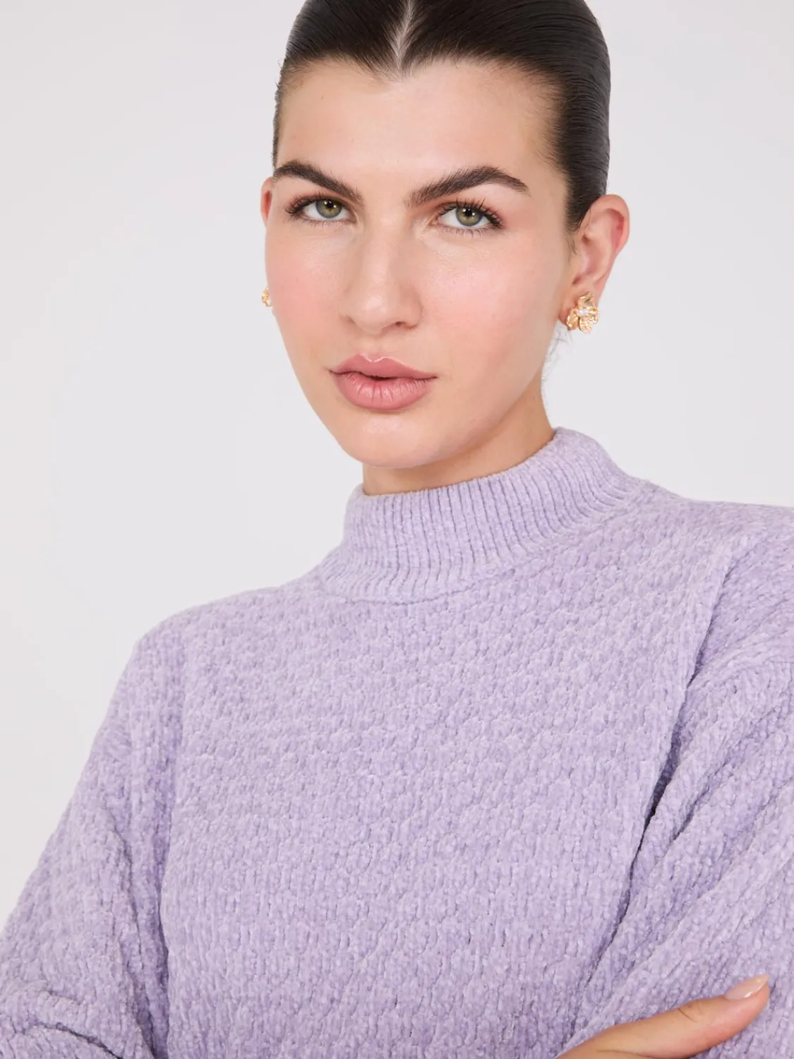 Suzy Shier Long Sleeve|Sweaters & Cardigans>Chenille Mock Neck Sweater