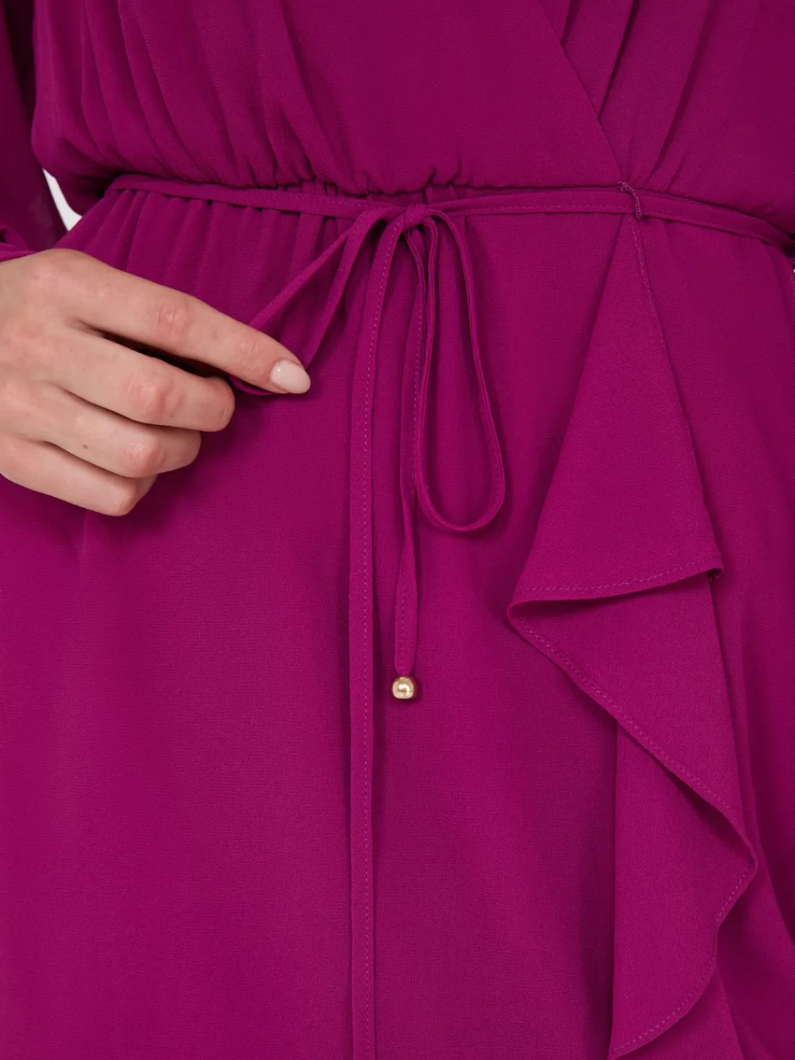 Suzy Shier Mini|Party Dresses>Chiffon Crossover Mini Dress With Front Ruffle