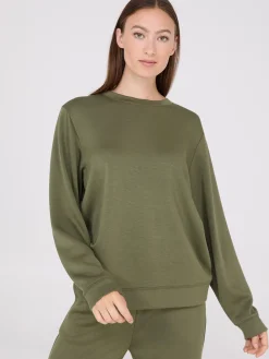 Suzy Shier Lounge & Pjs|Long Sleeve>Cloud Fleece Drop Shoulder Sweatshirt