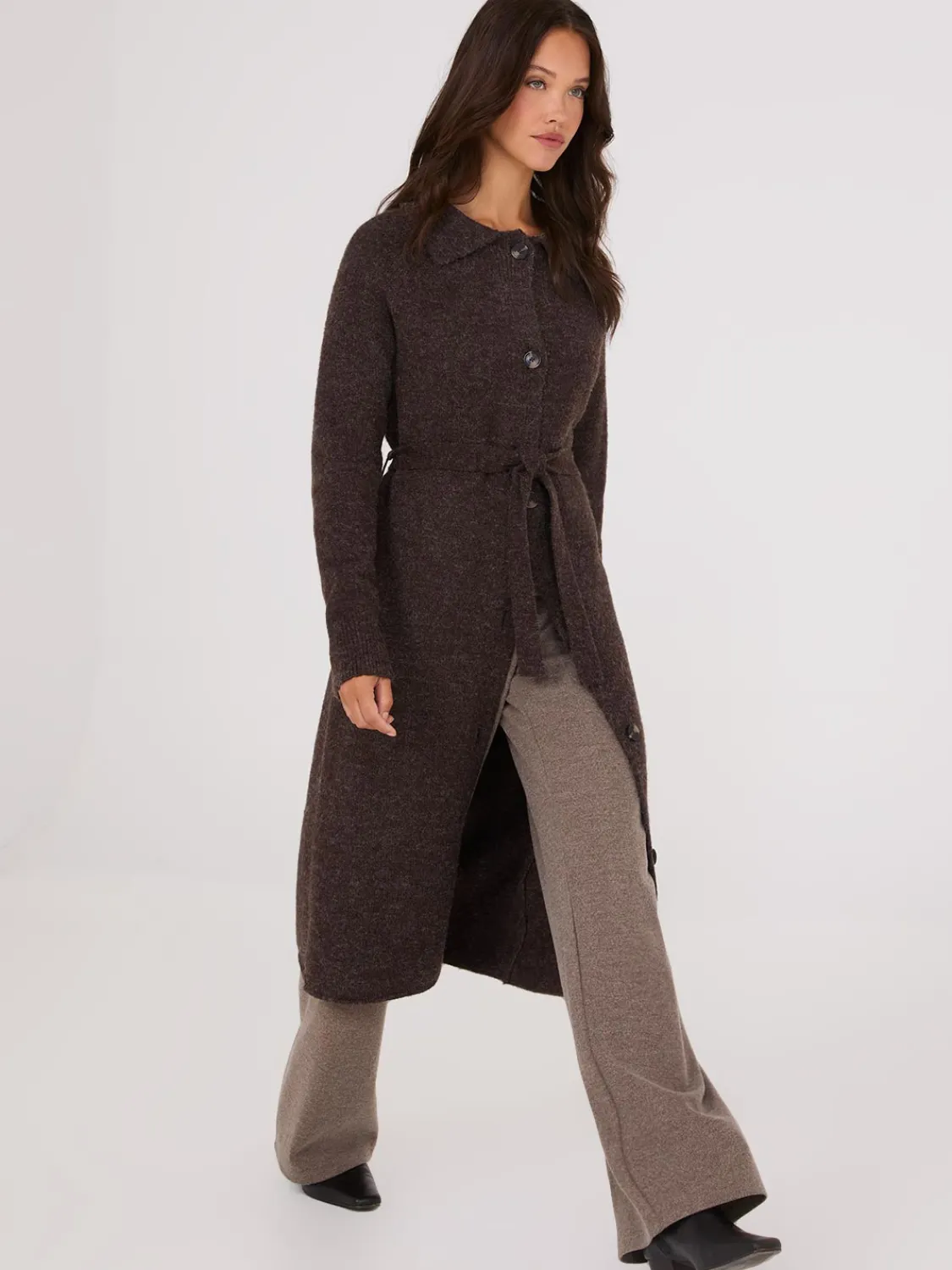 Suzy Shier Long Sleeve|Sweaters & Cardigans>Collared Button-Front Duster
