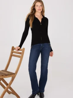 Suzy Shier Long Sleeve|Sweaters & Cardigans>Collared 2-Way Zip-Front Sweater