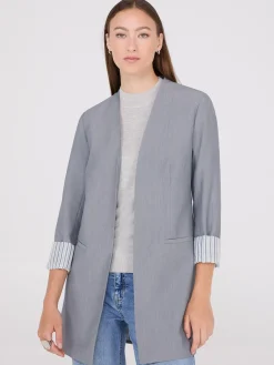 Suzy Shier Blazers & Vests>Collarless Open Blazer