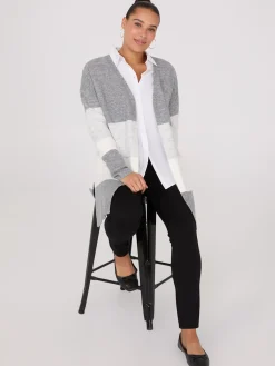 Suzy Shier Long Sleeve|Sweaters & Cardigans>Colour Block Duster With Side Slits