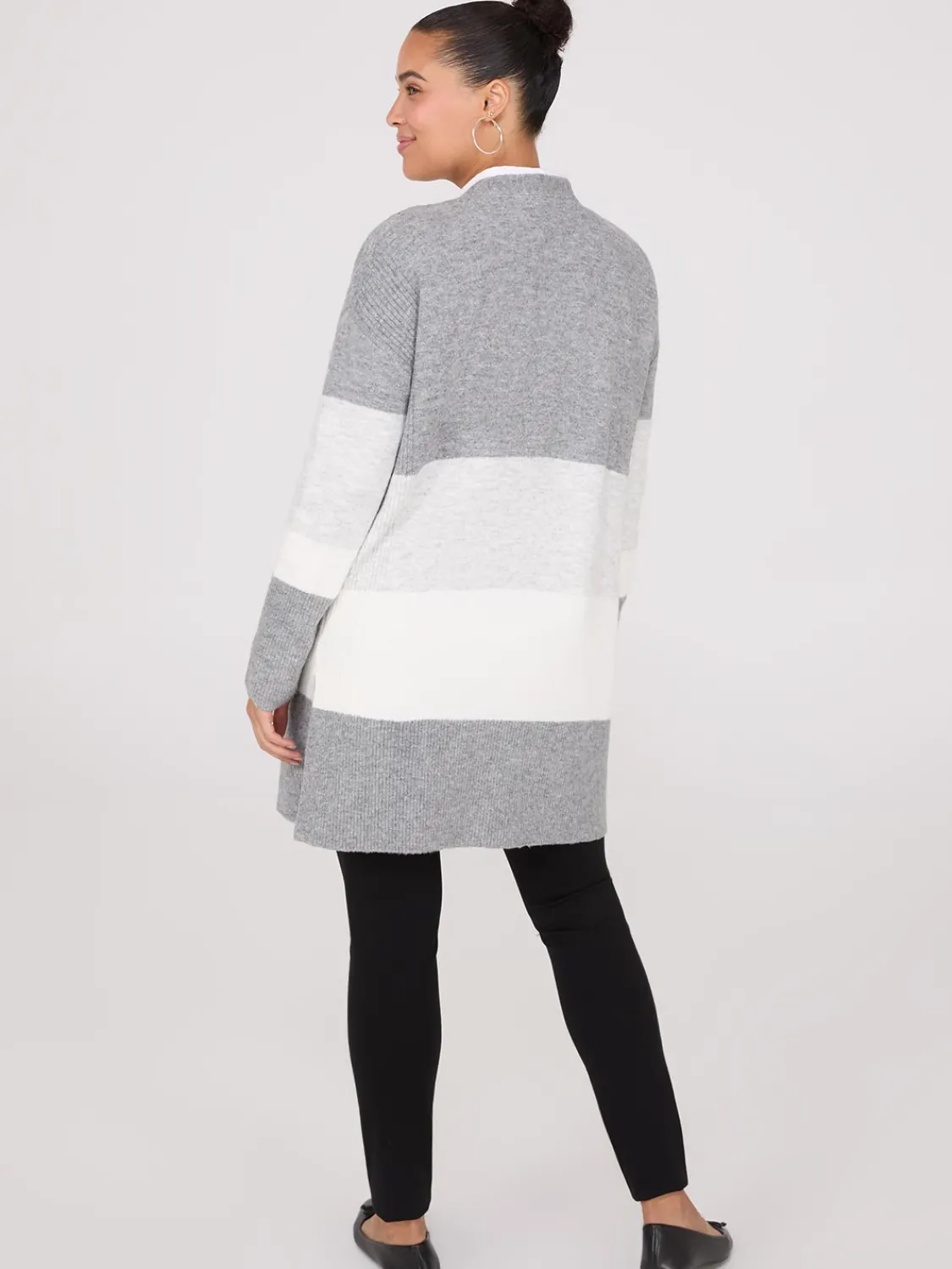 Suzy Shier Long Sleeve|Sweaters & Cardigans>Colour Block Duster With Side Slits
