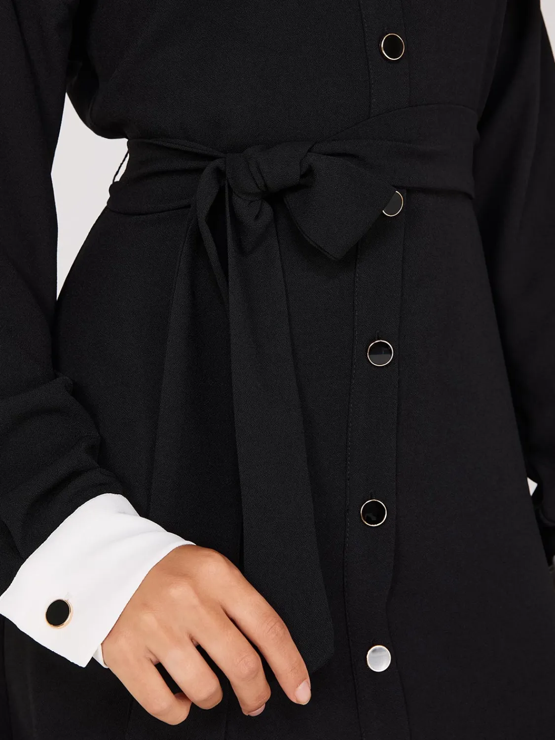 Suzy Shier Mini|Work Dresses>Colour Block Fit & Flare Shirt Dress