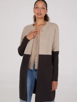 Suzy Shier Long Sleeve|Sweaters & Cardigans>Colour Block Notch Collar Duster