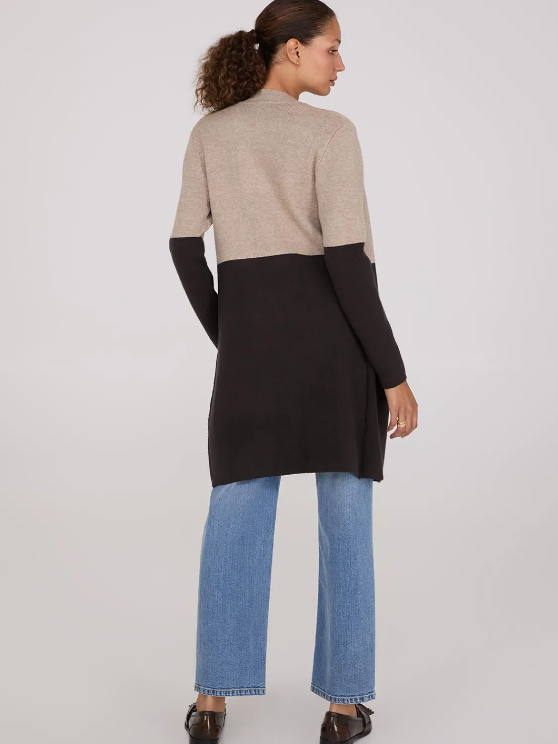 Suzy Shier Long Sleeve|Sweaters & Cardigans>Colour Block Notch Collar Duster