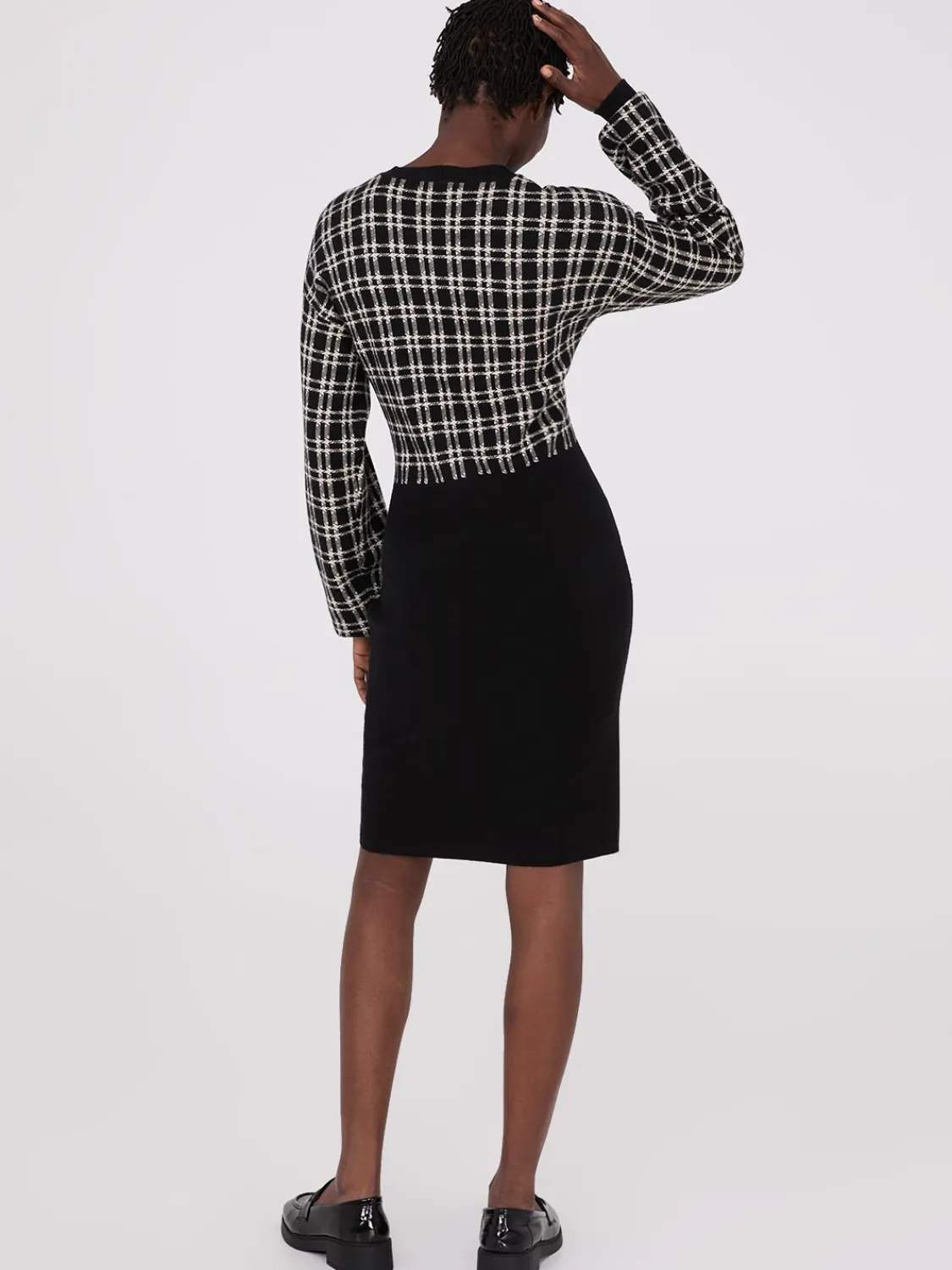 Suzy Shier Work Dresses|Dresses>Colour Block V-Neck Sweater Dress