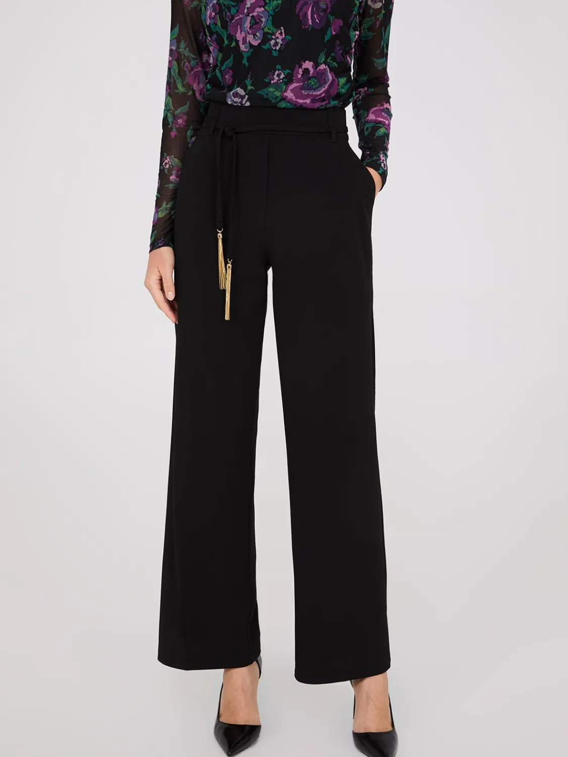 Suzy Shier Bottoms|Pants>Crepe Pants With Sash