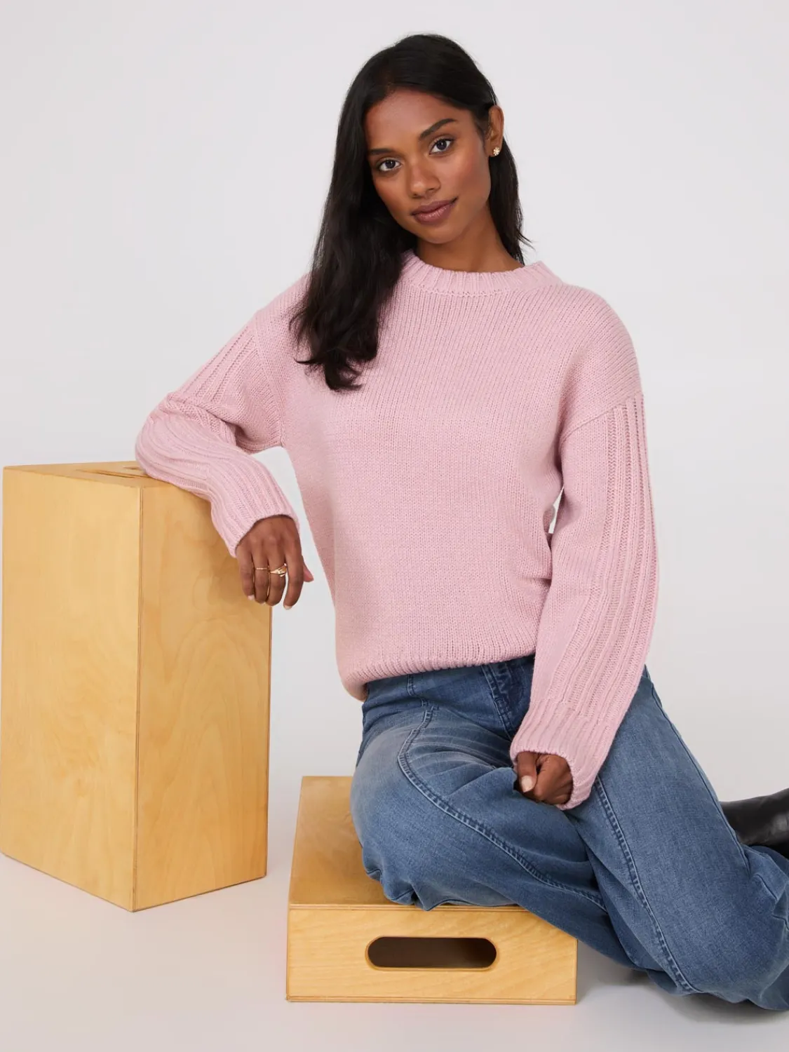 Suzy Shier Long Sleeve|Sweaters & Cardigans>Crew Neck High-Low Sweater