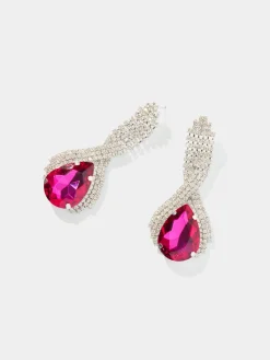 Suzy Shier Jewelry By Le Château>Criss-Cross Gem Tear Drop Earring