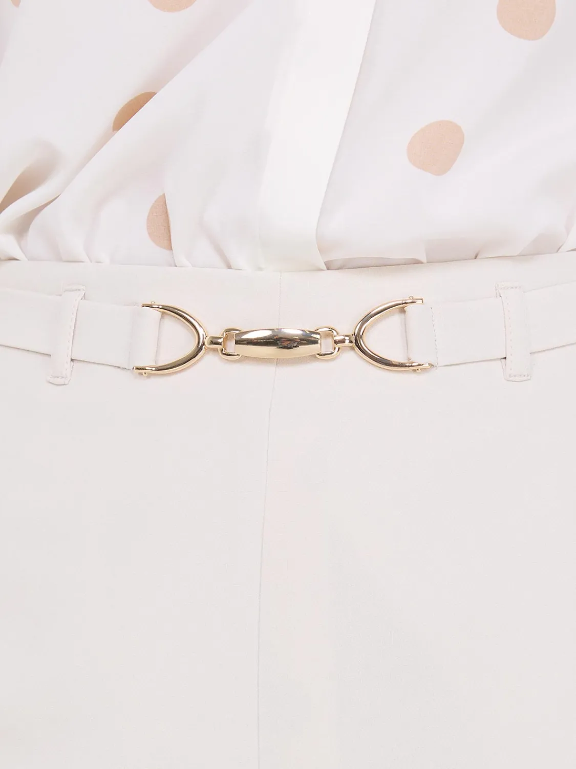 Suzy Shier Bottoms|Pants>Cropped Wide-Leg Pants With Gold Hardware