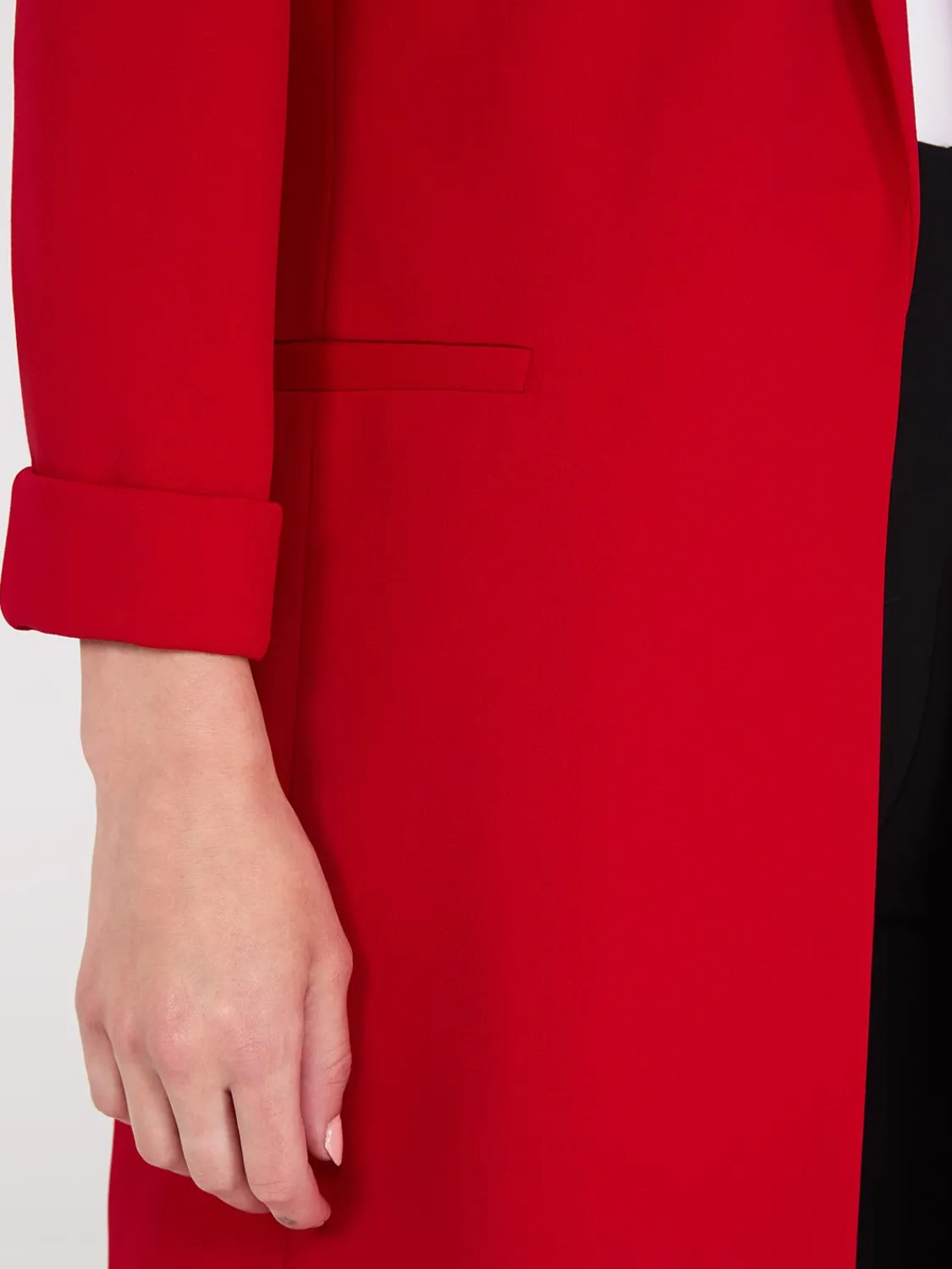 Suzy Shier Blazers & Vests>Cuffed 3/4 Sleeve Long Blazer