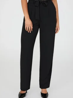 Suzy Shier Bottoms|Pants>Dobby Stripe Straight-Leg Pants