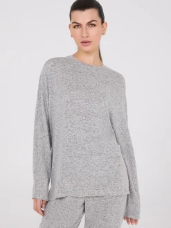 Suzy Shier Lounge & Pjs>Dolman Sleeve Melange Pajama Set