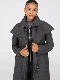 Suzy Shier Coats|Coats>Double Collar 3/4 Coat