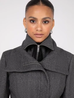 Suzy Shier Coats|Coats>Double Collar 3/4 Coat